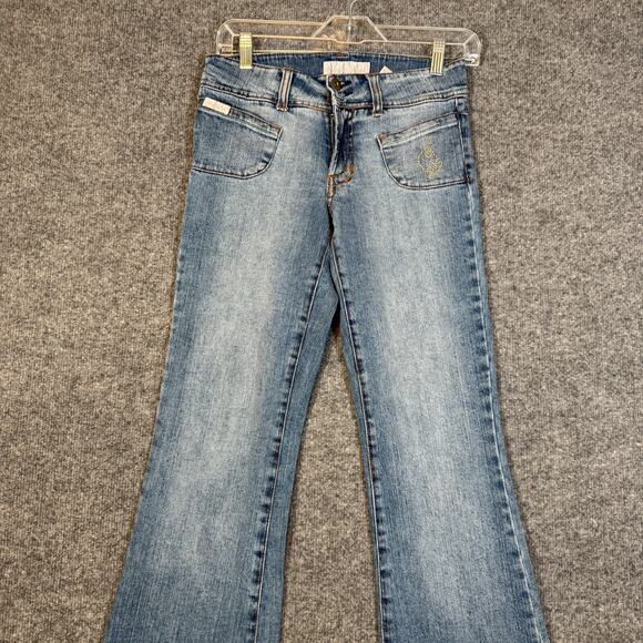 Baby Phat Jeans Womens 28x30 Vintage Flares Rhinestone Cat Y2K Denim Hip Hop - Picture 5 of 14